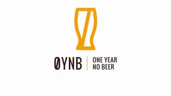Minimalist logo for one-year alcohol-free challenge, with bold orange hourglass 1 design.
