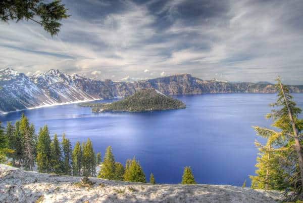 Breathtaking Crater Lake: A volcanic wonder in Oregon, USA.