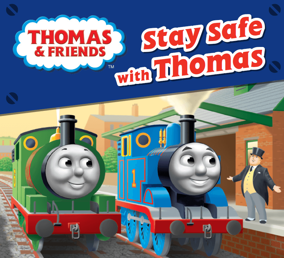 Two iconic Thomas & Friends locomotives on a scenic railway journey.